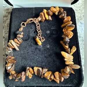 Authentic Natural Tiger Eye Stone Bracelet, Earthy Tones, Lobster Clasp